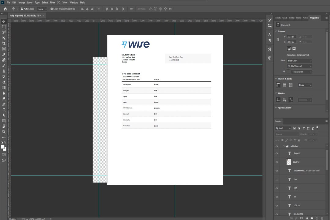 Modèle Word et PDF de relevé bancaire Canada Wise template Modèle Word et PDF de relevé bancaire Canada Wise template